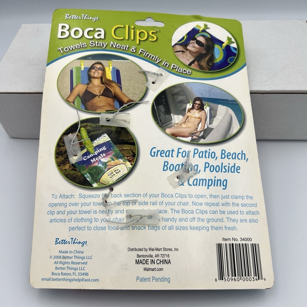 FLAMINGO Boca Clips Beach Towel Holders Set of 2 Large Bag Or Towel Clips NEW - Picture 2 of 2